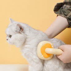 파스텔펫 반려동물 단감 원터치 브러쉬 10 x 19 cm, 옐로우, 1개