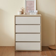 마마룸 아임 서랍장 원목발 미포함 고객직접설치, 크림화이트, 4단
