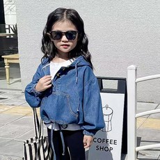 BabyMax 兒童前口袋牛仔連帽外套