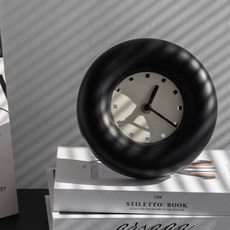 Slowing 輪胎桌鐘 180 x 45 mm, 黑色