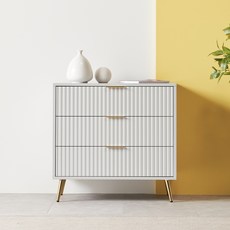 가구의가치 아트 3단 드레스룸 안방 슬림 서랍장 800 방문설치, 연그레이, 3개