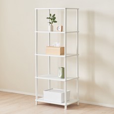 비스타 국내생산 수평조절 조립식 다용도선반 수납장 5단, 화이트