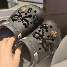 더플로우커머스 펄 리본 포인트 신발 악세서리 꾸미기 파츠 8p 세트