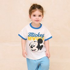 milkmile 兒童款迪士尼嬰兒米奇撞色亮點T恤