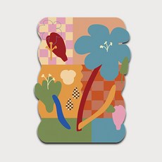 Wethehome 棋盤格花朵拼貼吸水地毯, C款, 1個