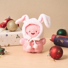 BUTTERSHOP 兔子毛帽 + 羽絨娃娃衣服套組, 粉紅色, 1個