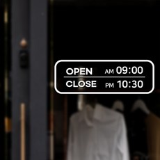 스위트스페이스 오픈클로즈 AM/PM 시간표시 옵션06 + 여분 숫자 2p 스티커 세트, 흰색