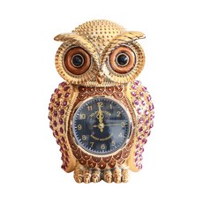 Mitra Shop 3D貓頭鷹桌上型時鐘, 紫色的