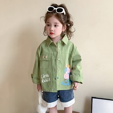 斯塔賓 女童大動物圖案休閒長袖襯衫