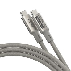 PROPS Type-C to Type-C 240W 40Gbps 8K 60Hz USB4 PD3.1 超高速充電線, 鈦金色, 1個, 1m