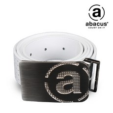 abacus 男士方扣皮帶AH52BLMK404, 白色的