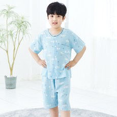 굿나잇베어 학생 레이온 냉감 반팔 잠옷 상하의 세트