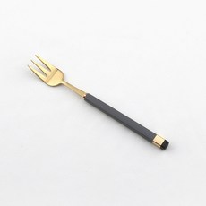 보겐 스퀘어 투톤 커트러리 티포크, 차콜 + 골드, 1개