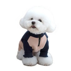 PETSLAND 寵物半拉鍊套頭風衣, 靛藍粉色