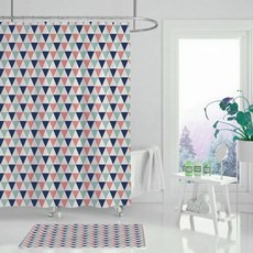 牙線獨特的彩色設計浴簾 A03 180 x 120cm + 掛鉤, 1套