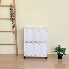 버츄나인 이동식 컨테이너 수납장 2p + 뚜껑 세트, 아이보리