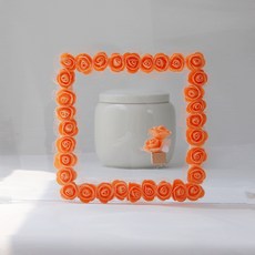 簡易製作納骨塔花圈 + 迷你花瓶, 橘色, 1個
