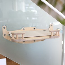 Monello 貓咪 Nyangkkul 大型原木壁掛式窗戶貓走道 GO23104, 奶油色, 1個