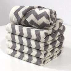 SOFT TOUCH 先染Z字形毛巾 180g 40支精梳棉, 淺灰色, 5個