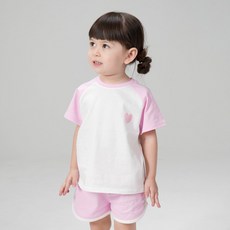 KIDSCOMO 兒童透氣Love Pang短袖上下套裝