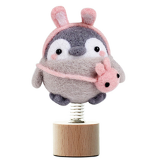 藝術世界 羊毛氈車用企鵝DIY製作套組 兔子企鵝, 1套, 混合色