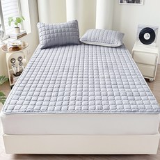 BEORA 方形絎縫固定帶式防水保潔墊, 灰色