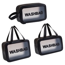 Everhouse多功能半透明洗臉沐浴包 3件組, 黑色