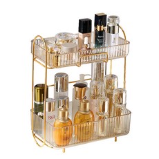 Mabel In Home 化妝品雙層收納架 小, 黃色, 1個