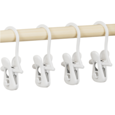 Happy Goods 多用途強力固定曬衣夾, 白色, 4個