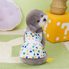 Lanboer 寵物愛心亮片連身裙, 1個, 白色