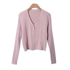 라라온 여성용 골지 브이넥 니트 가디건 TSP1979