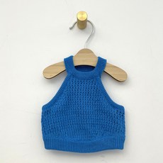 까니쉬 강아지 홀터넥 여름 니트, 블루, 1개