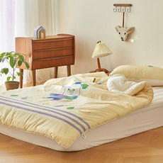 마틸라 루루크레용 알러지케어 키즈 보보의휴일 차렵이불, 아이보리