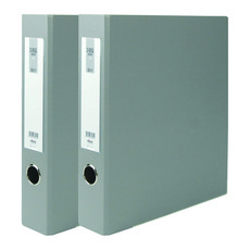 MiDAS HYUNPOONG D型環合紙活頁夾 名牌型 3孔 A4 5公分, 灰色, 2個