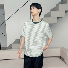 마인드브릿지 남녀공용 멀티스트라이프 세미오버 티셔츠 M1TS3104