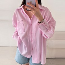 Bori Mom 泡泡紗寬鬆條紋襯衫 孕婦裝