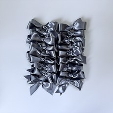 Tina Picnic 禮物包裝用雙蝴蝶結成品緞帶, 灰色, 18個