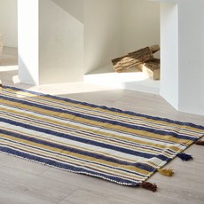 HANIL CARPET 湖邊條紋純棉地墊, 藍色