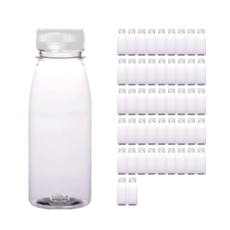 首爾包裝 直筒飲料果汁PET瓶 白色瓶蓋, 200ml, 48個