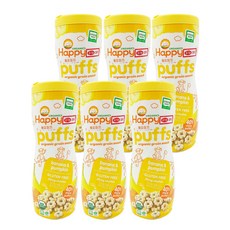 해피퍼프 유기농 곡물스낵 60g, 바나나 호박, 6개