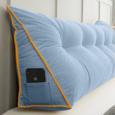 봄날애 부드러운 삼각형 침실 등받이 소파 쿠션, 블루