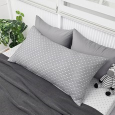 베드앤데코 국내 제조 더위타파 크로스 냉감 등쿠션커버, 그레이