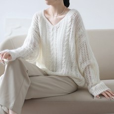 Paperments 女款 Dolce 寬鬆 V領針織T恤 12183