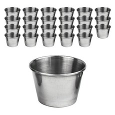 不鏽鋼醬料碟 醃菜番茄醬碟 醬料碗4號 24入, 24個, 銀