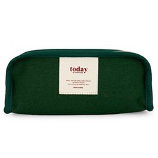 Funnymade 壓紋大容量帆布棉質筆袋, 綠色, 1個