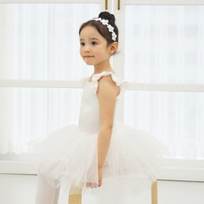女童按扣式豐盈紗裙領芭蕾舞服
