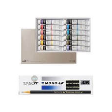 ShinHan 油畫顏料 50ml+經典鉛筆 4B 12入, 12 種顏色