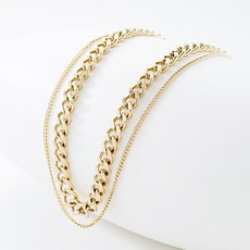 노이드비 여성용 써지컬스틸 두줄체인 레이어드 목걸이 + 패키지