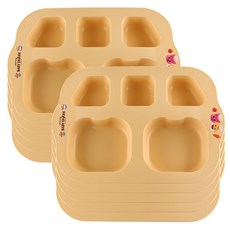 aizoum 碰碰狐印花玉米分格餐盤 10入, 單色, 單品