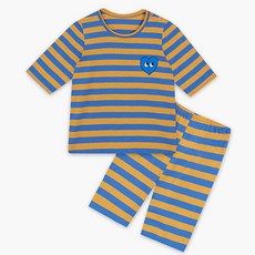 unifriend 童款色紗條紋愛心圖案7分袖居家服套裝